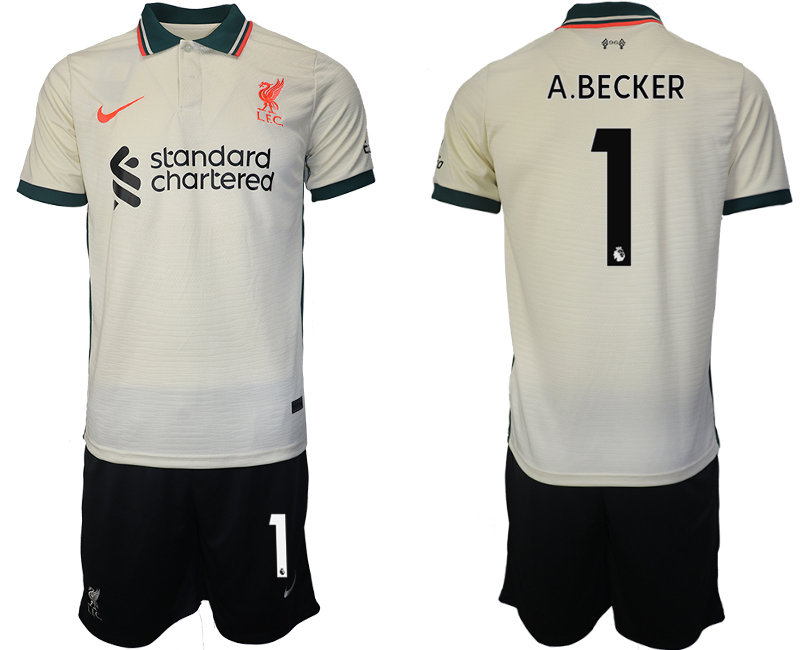 Men 2021-2022 Club Liverpool away cream #1 Soccer Jersey